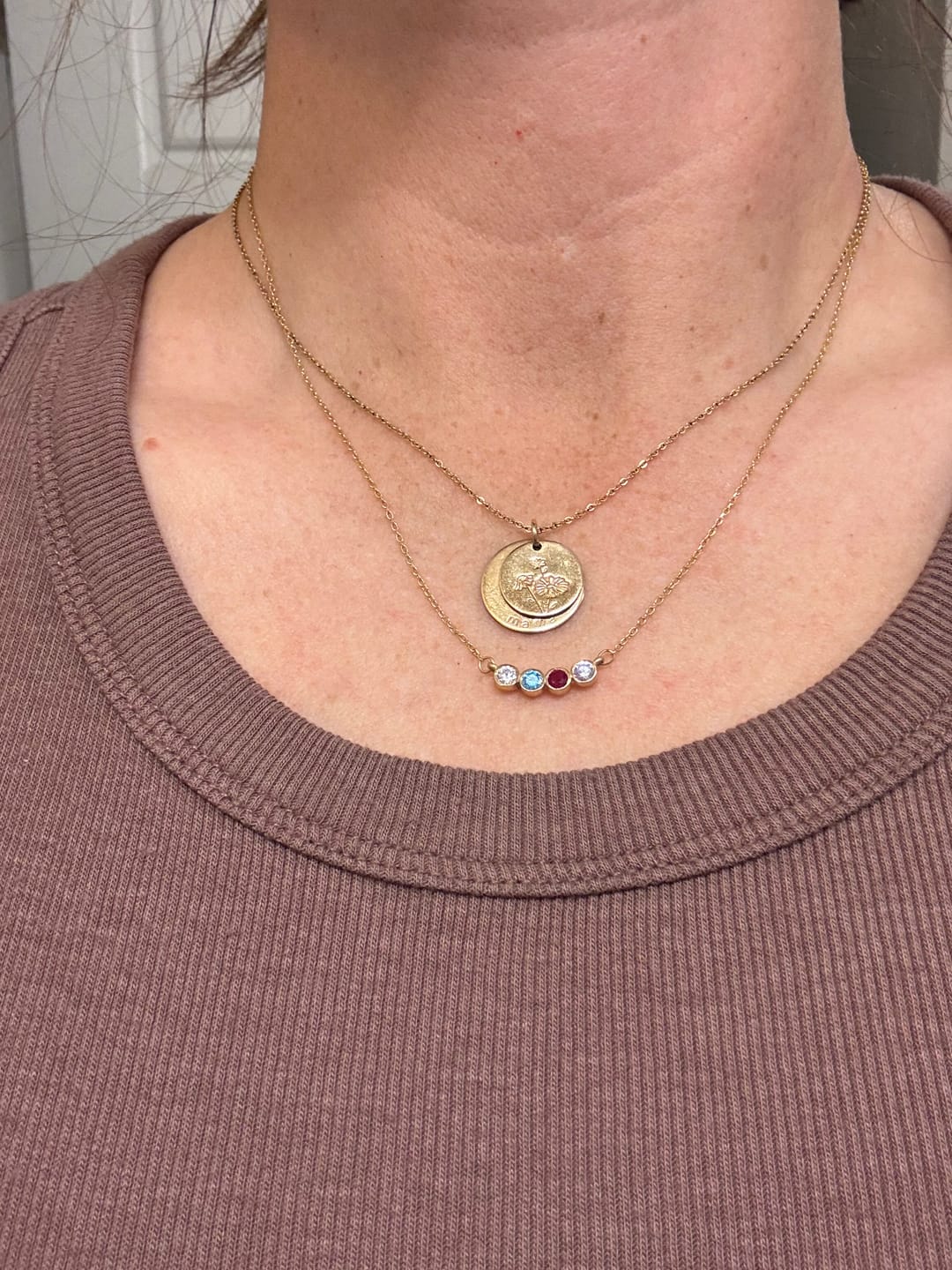 Customer photo review of Family Birthstone Necklace