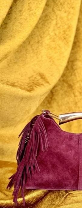 Customer photo review of REA | Bordo Püsküllü Hakiki Süet Deri