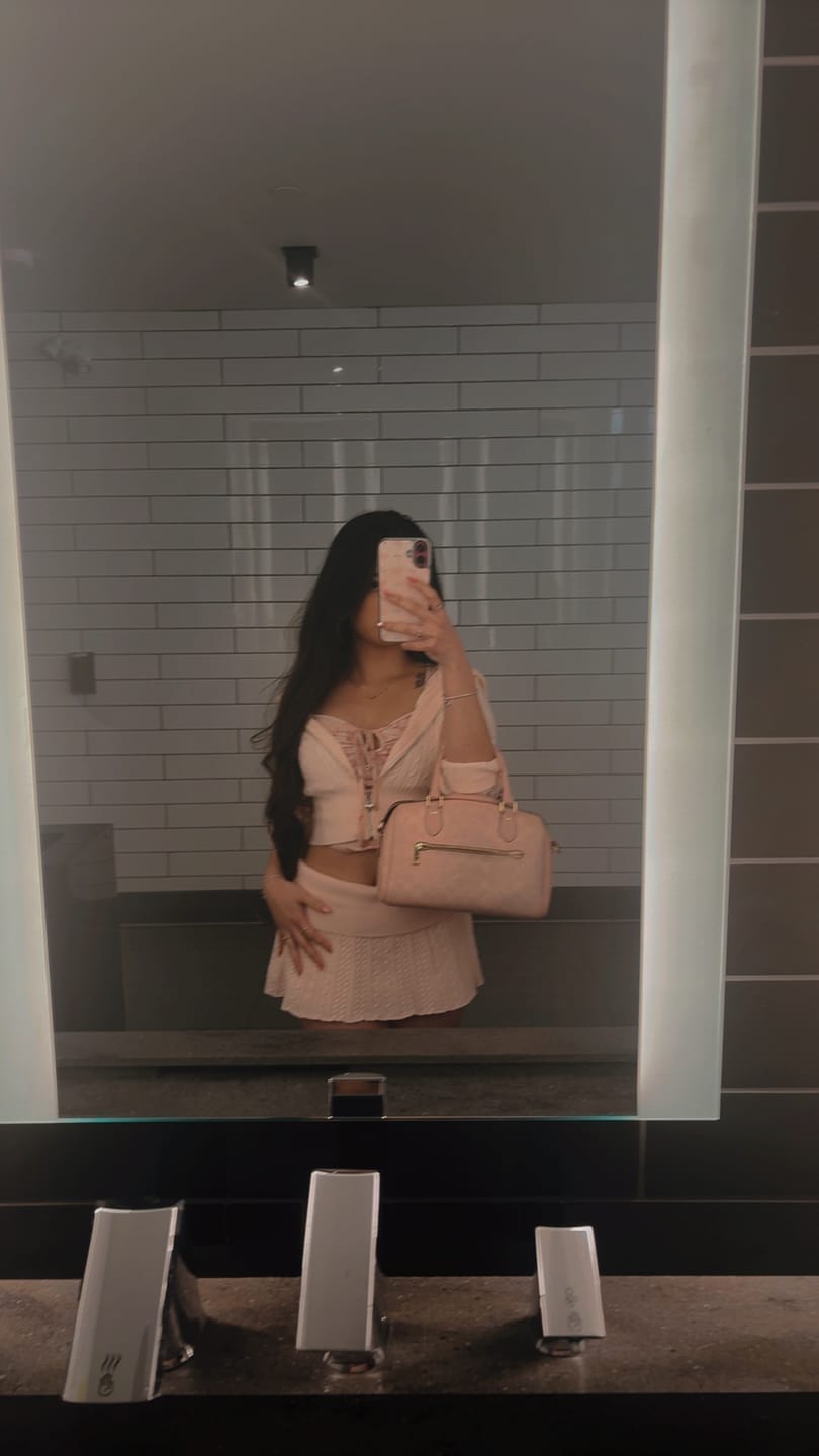 Customer photo review of Strawberry Milk Cable Knit Set (Pink)