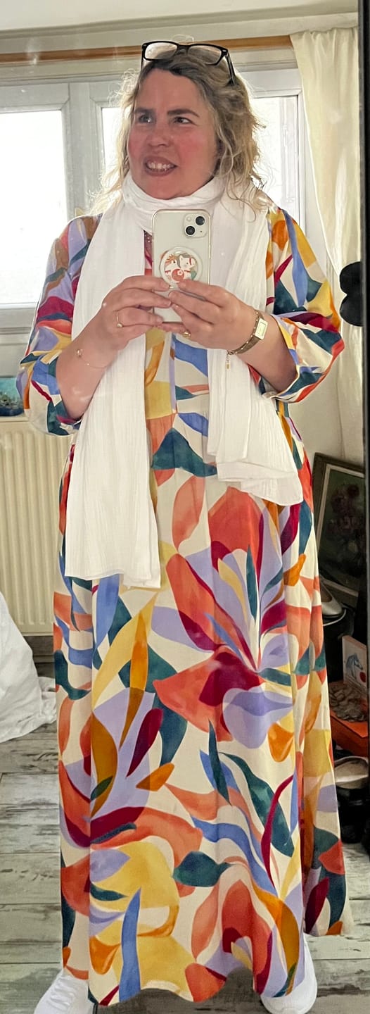 Customer photo review of Robe Agathe - Viscose Jardin Solaire