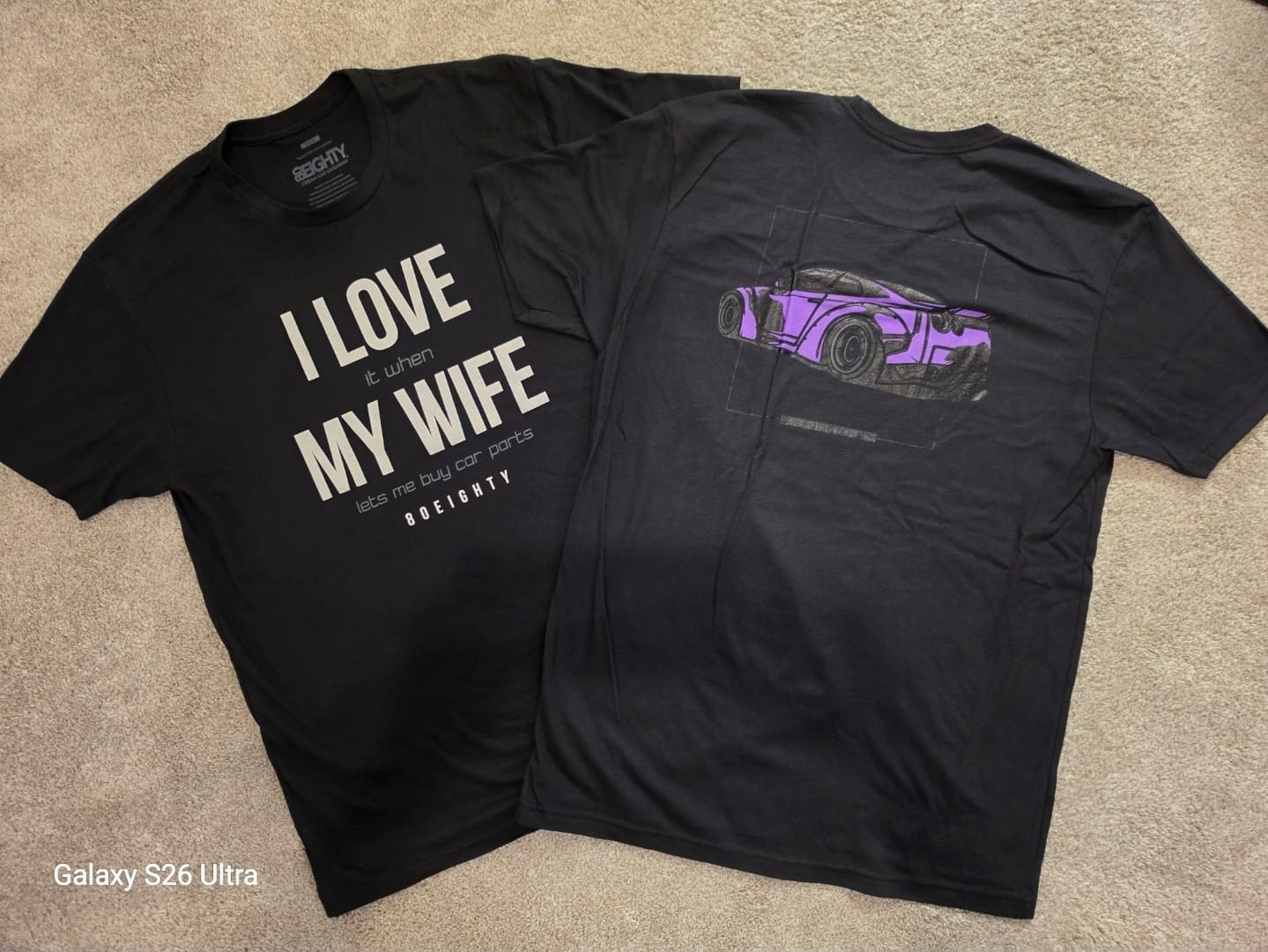 Customer photo review of 80Eighty® Love My Wife Shirt