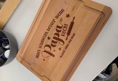Customer photo review of Wenn Papa kocht - Schneidebrett