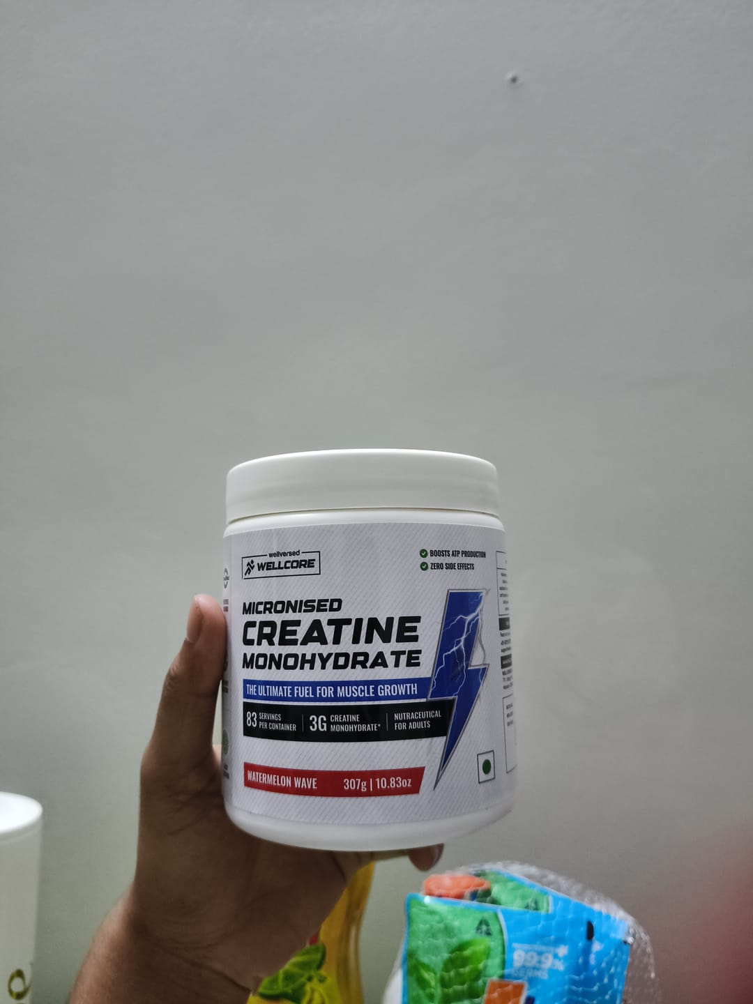 Customer photo review of Wellcore - Pure Micronised Creatine Monohydrate | Watermelon Wave (307g, 83 servings)