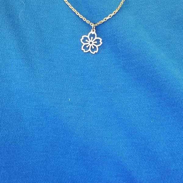 Customer photo review of Cherry Blossom Necklace | Gold Vermeil on Sterling Silver