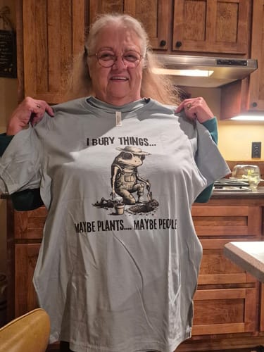 Customer photo review of I Bury Things T-Shirt