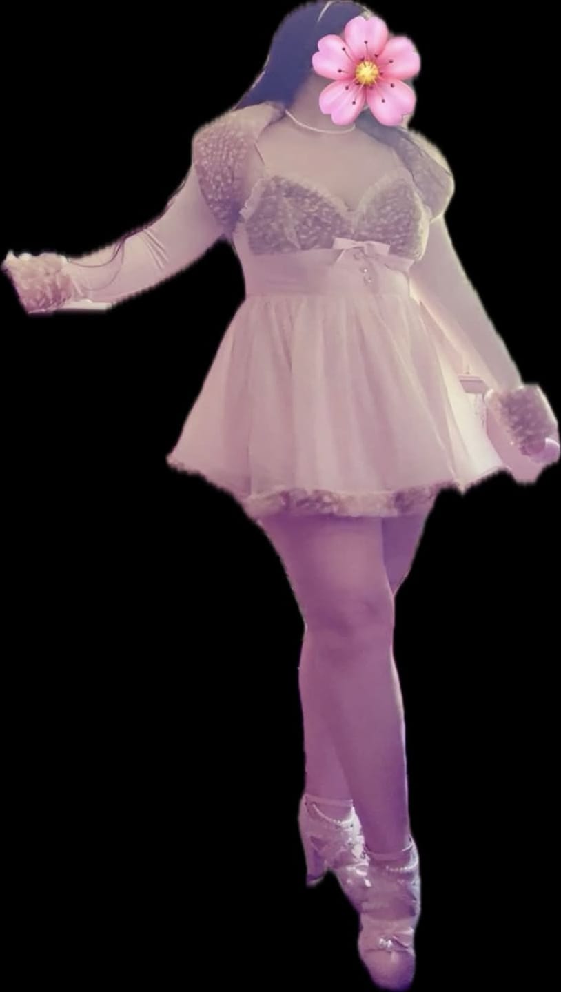 Customer photo review of Bambi Princess Fur Chiffon Babydoll Dress (Pink)