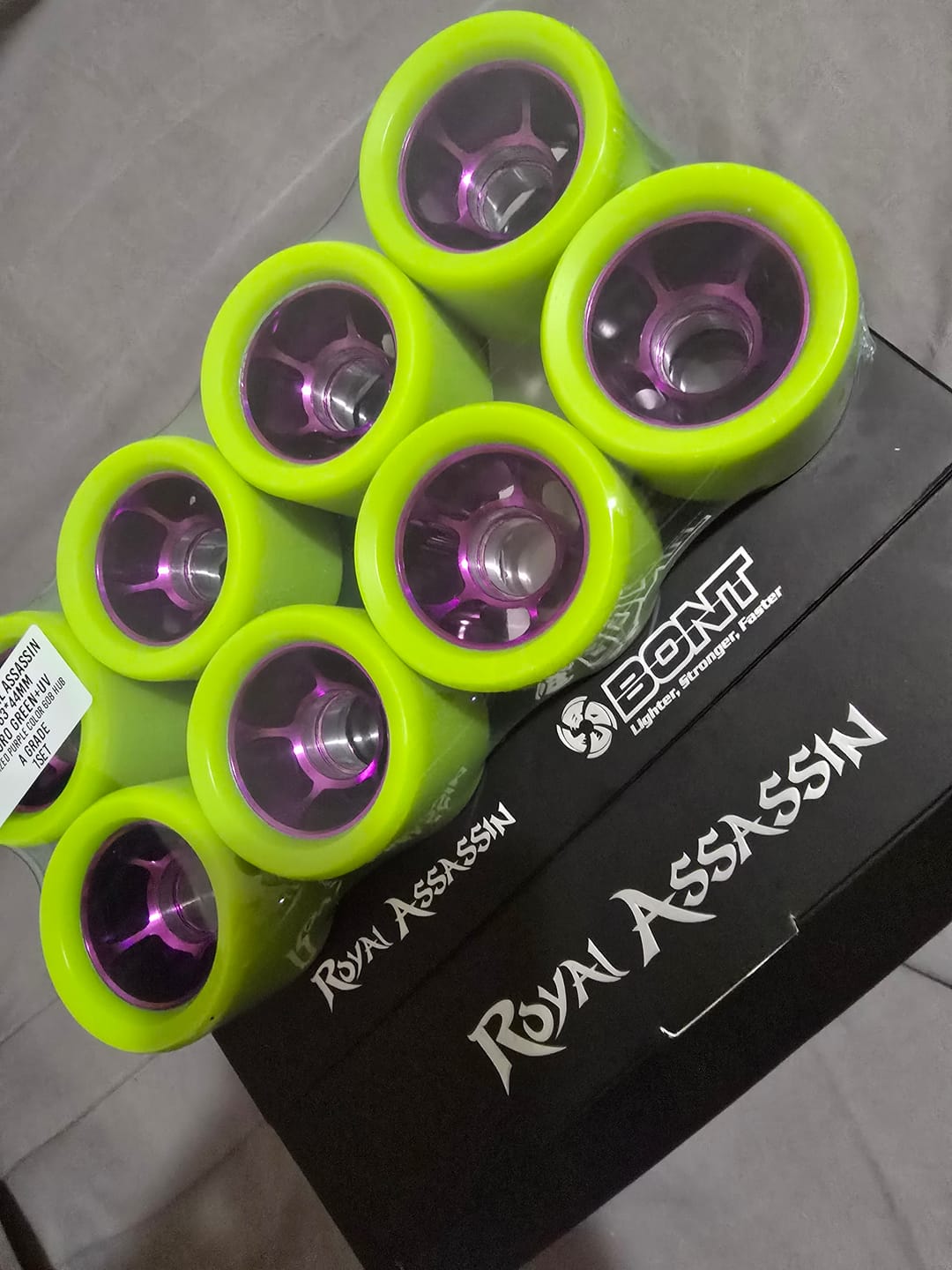 Customer photo review of Royal Assassin Indoor UV Roller Skate Wheels