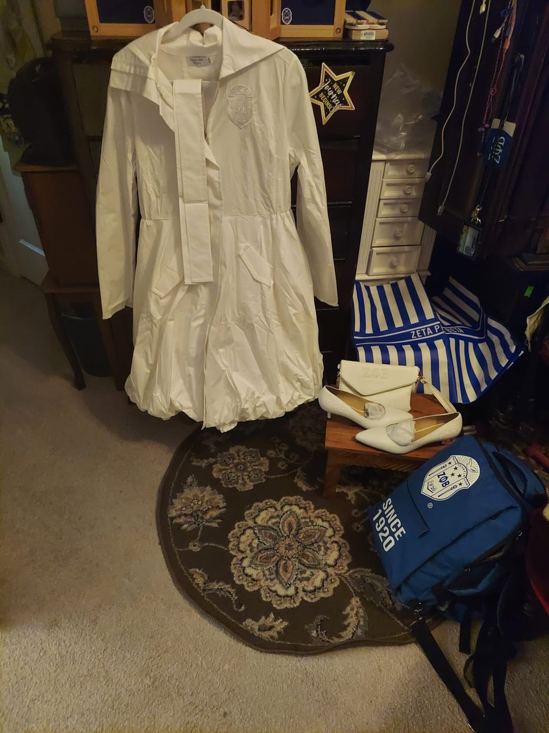 Customer photo review of The Power Bubble Dress WHITE ON WHITE- Zeta Phi Beta ONLY
