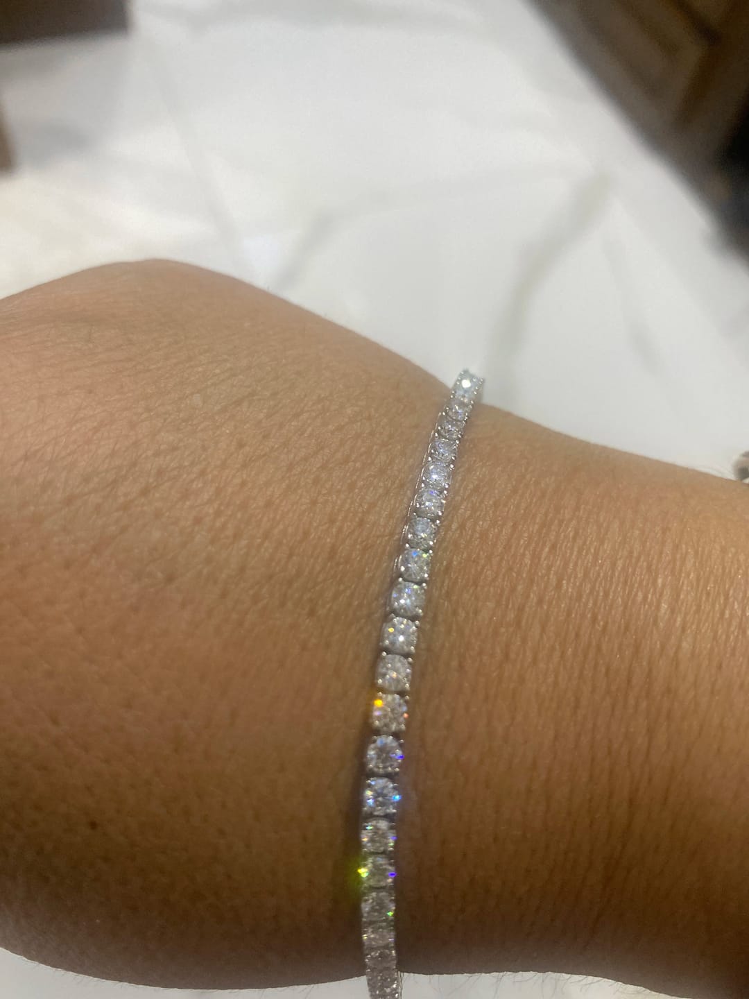 Customer photo review of GL 2MM 3MM 4MM 5MM 6.5MM Moissanite Diamond Tennis Chain Bracelet