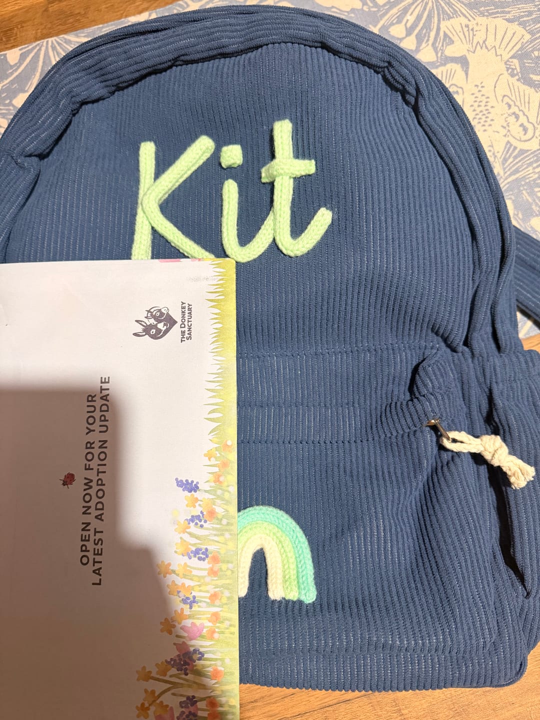 Customer photo review of K&C - Personalized Knitted Backpack