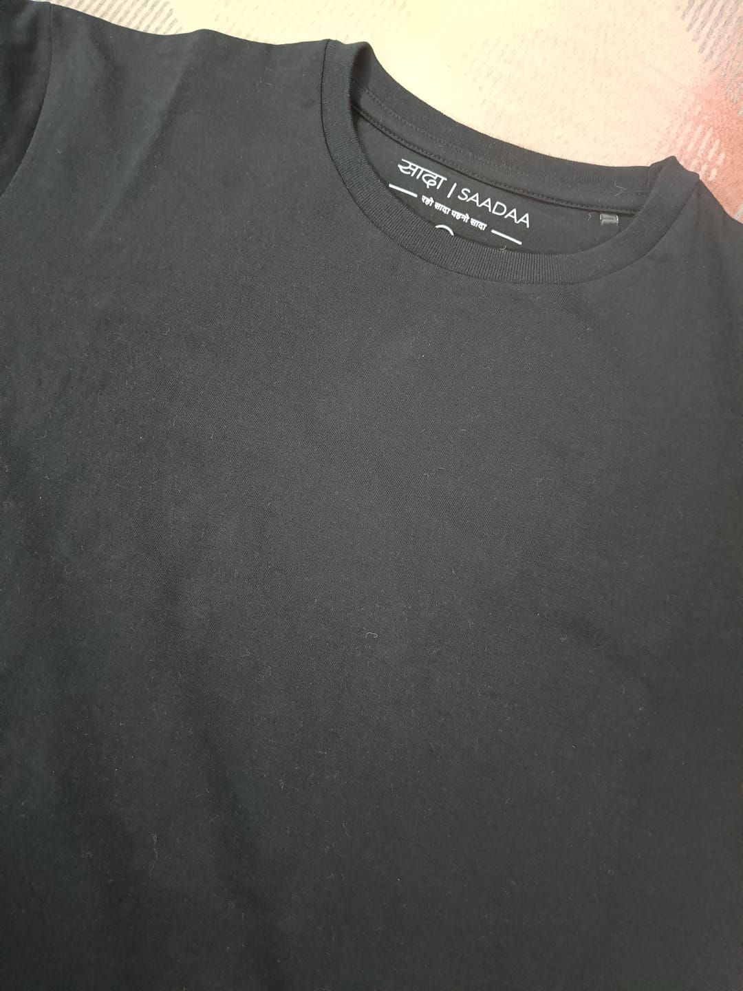 Customer photo review of Men Black Round Neck T-shirt