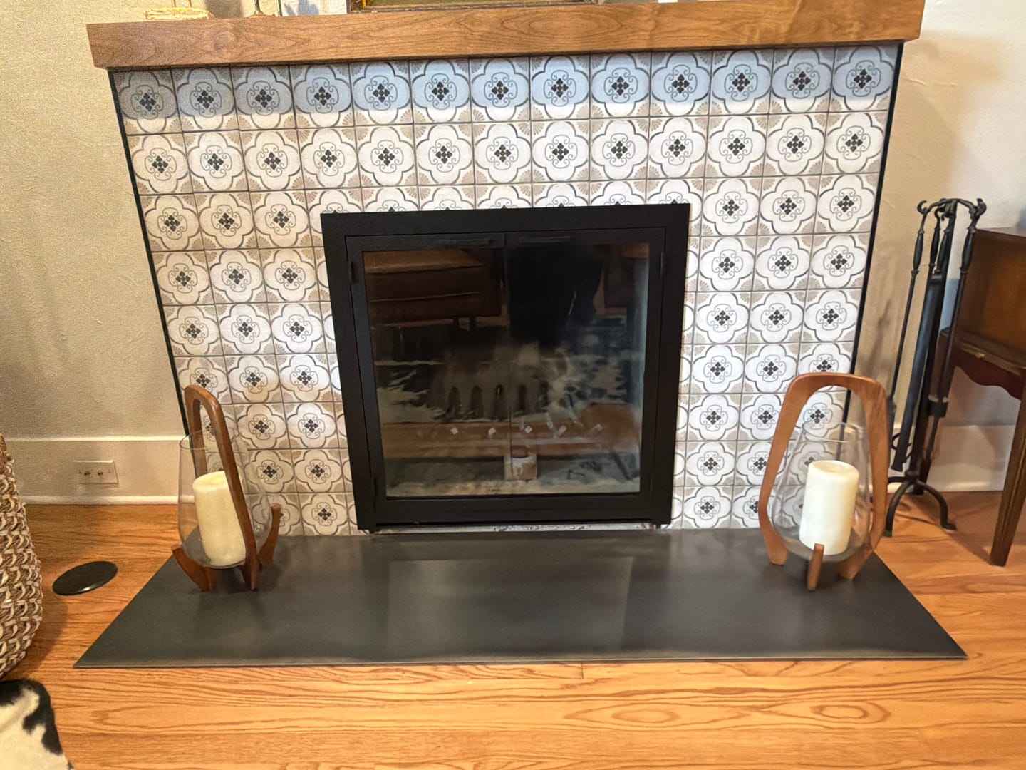 Customer photo review of Carolina Sleek Steel Fireplace Glass Doors | Masonry & Prefab | Custom