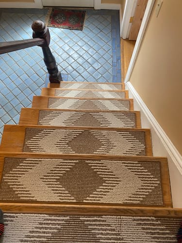 Customer photo review of Textured Non-Slip Stair Treads - Brown