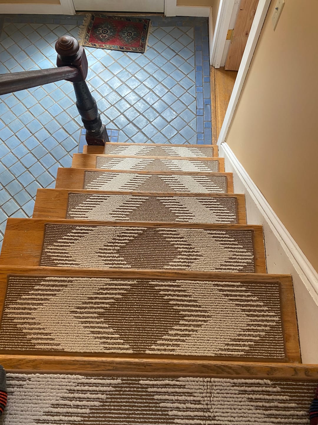 Customer photo review of Textured Non-Slip Stair Treads - Brown