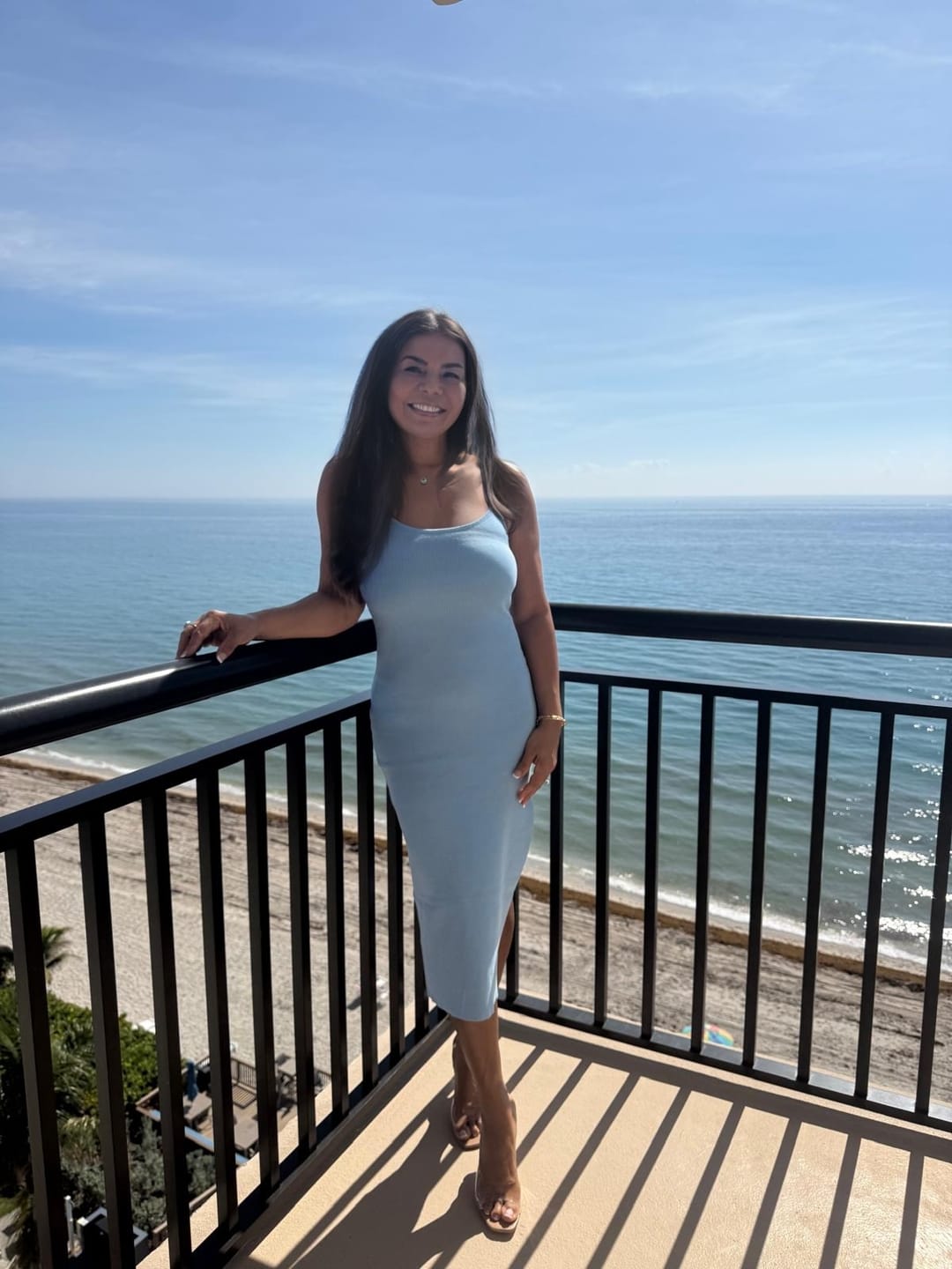 Customer photo review of Victoria Clear Strap Mule Heels - Beige
