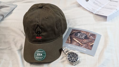 Customer photo review of The Watches of Espionage Dad Hat