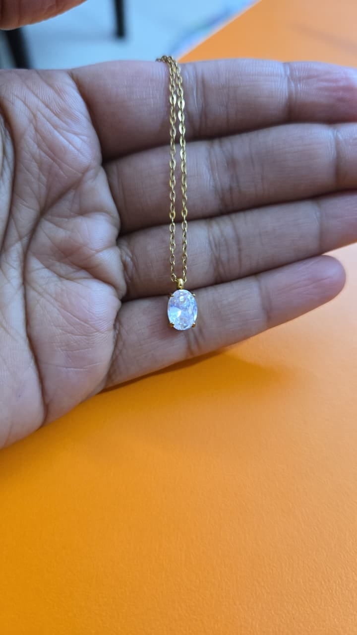 Customer photo review of Oval Necklace