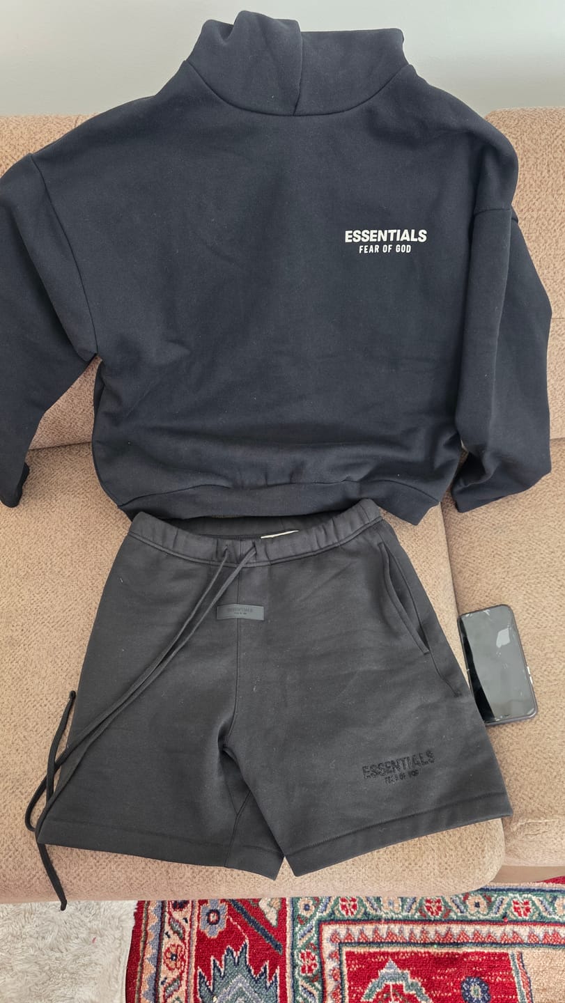 Customer photo review of Fear of God Essentials Fleece Hoodie Black