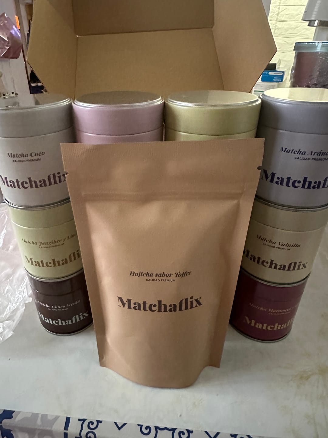 Customer photo review of Hojicha Premium sabor Toffee