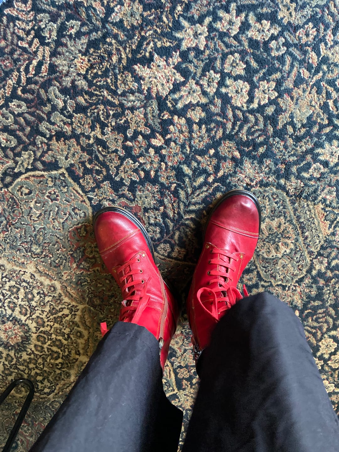 Customer photo review of Comfortable Genuine Leather Boots With Laces And Inside Zippers