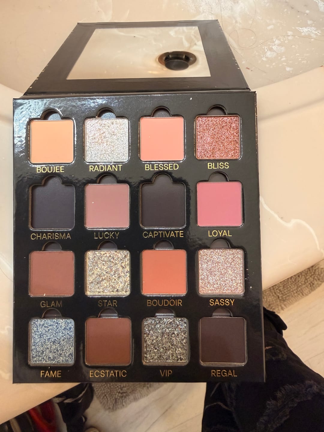Customer photo review of Boujee Boudoir Neutral Glam Eyeshadow Palette