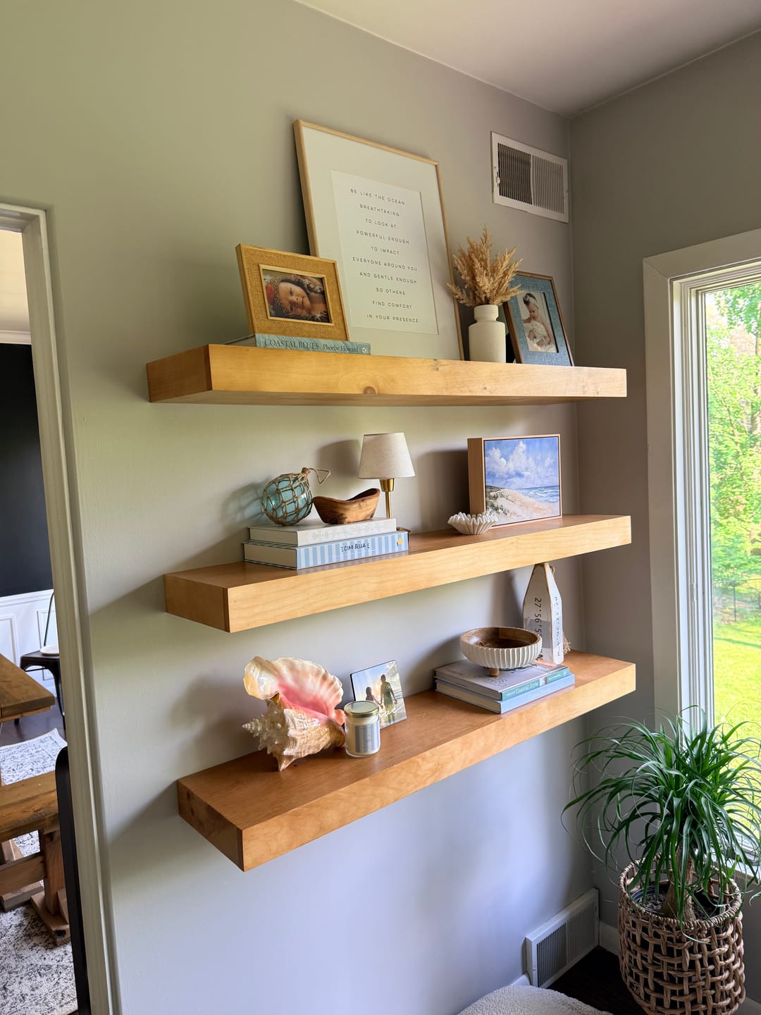 Customer photo review of Modern 3" Thick Floating Shelves