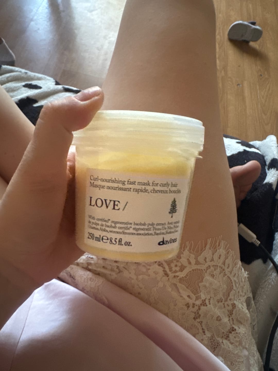 Customer photo review of LOVE CURL Mask