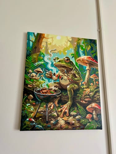 Customer photo review of Cozy Frog Forest Scene