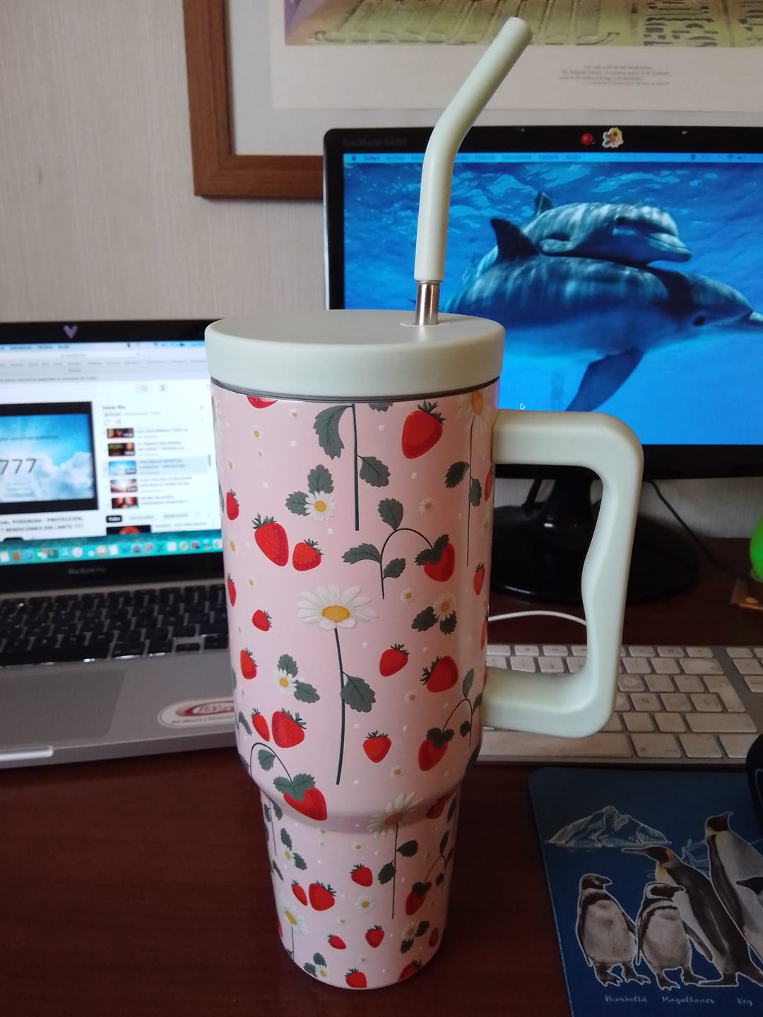 Customer photo review of Vaso con Bombilla Frutillas