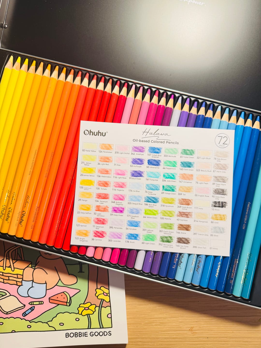 Customer photo review of Ohuhu Halawa Series 72 Colors Oil-based Colored Pencils