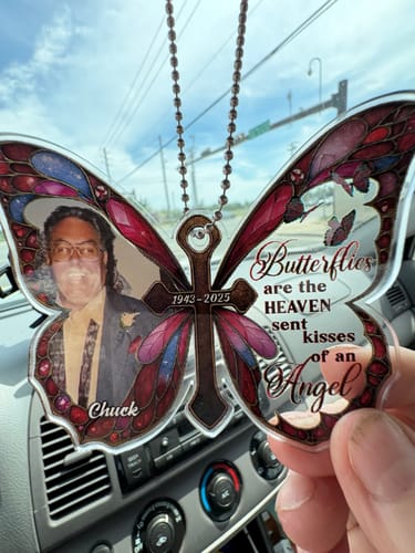 Customer photo review of I Am Always With You - Personalized Custom Car Plastic Hanging Ornament CO25