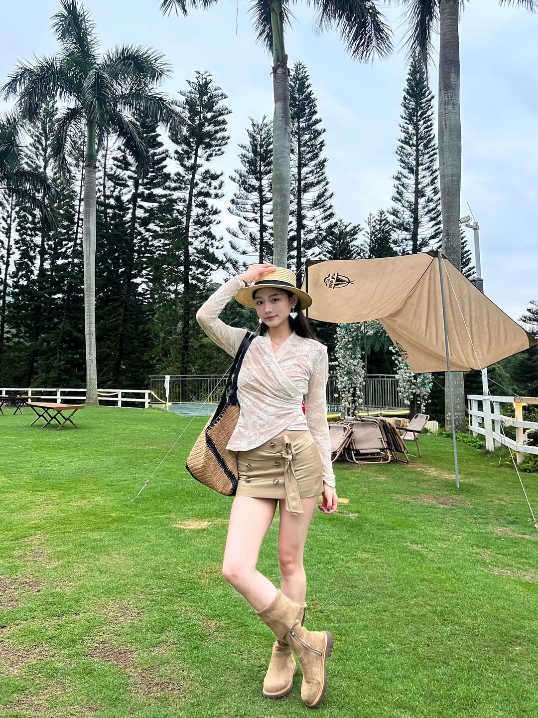 Customer photo review of Hydrae Low Rise Belted Mini Skirt Double Button Tailored Micro Skirt Y2K Fit