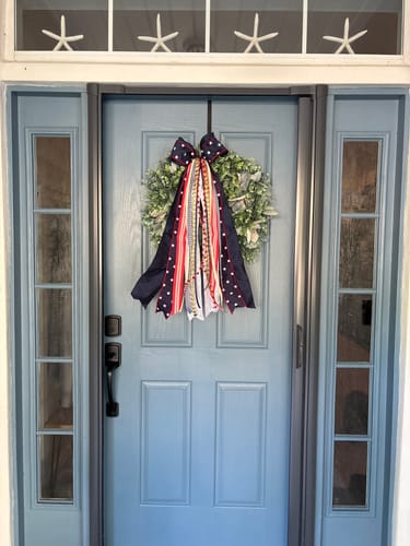 Customer photo review of Old Glory Wreath Ribbon