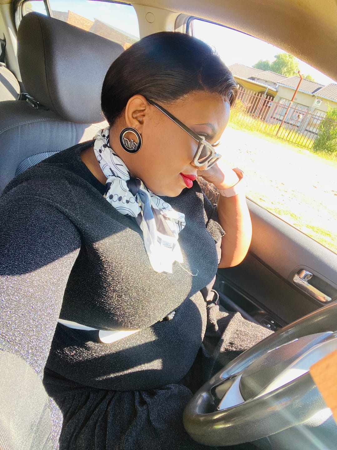 Customer photo review of Silver Diva Earrings