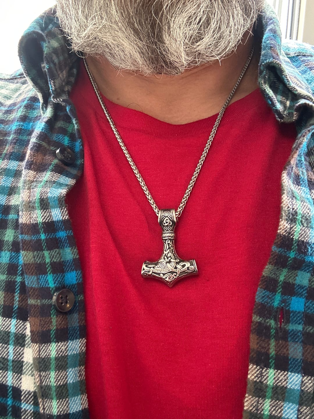 Customer photo review of Mjölnir Necklace