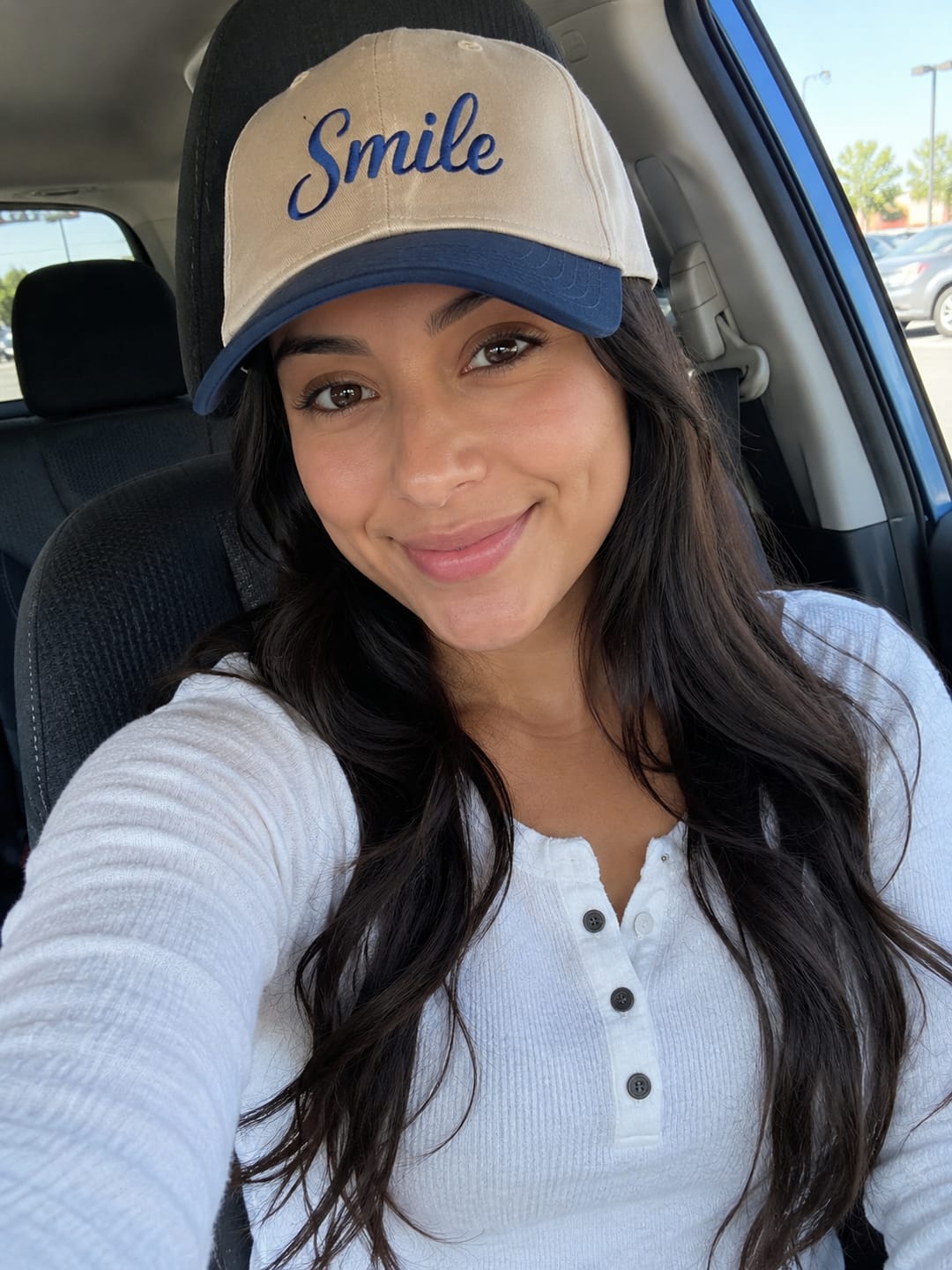 Customer photo review of Smile Signature Hat (Blue Edition)