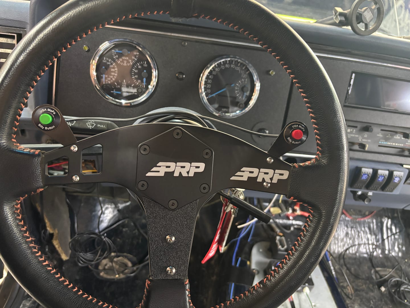 Customer photo review of Motion Raceworks Opposite Side Dual Push Button Steering Wheel Bracket