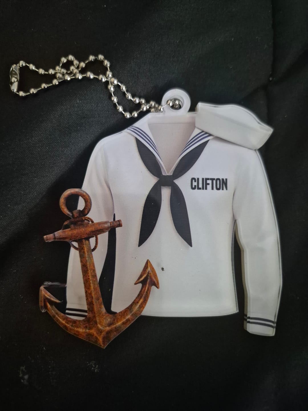 Customer photo review of Sail With Courage & Pride – Personalized Acrylic Car Ornament