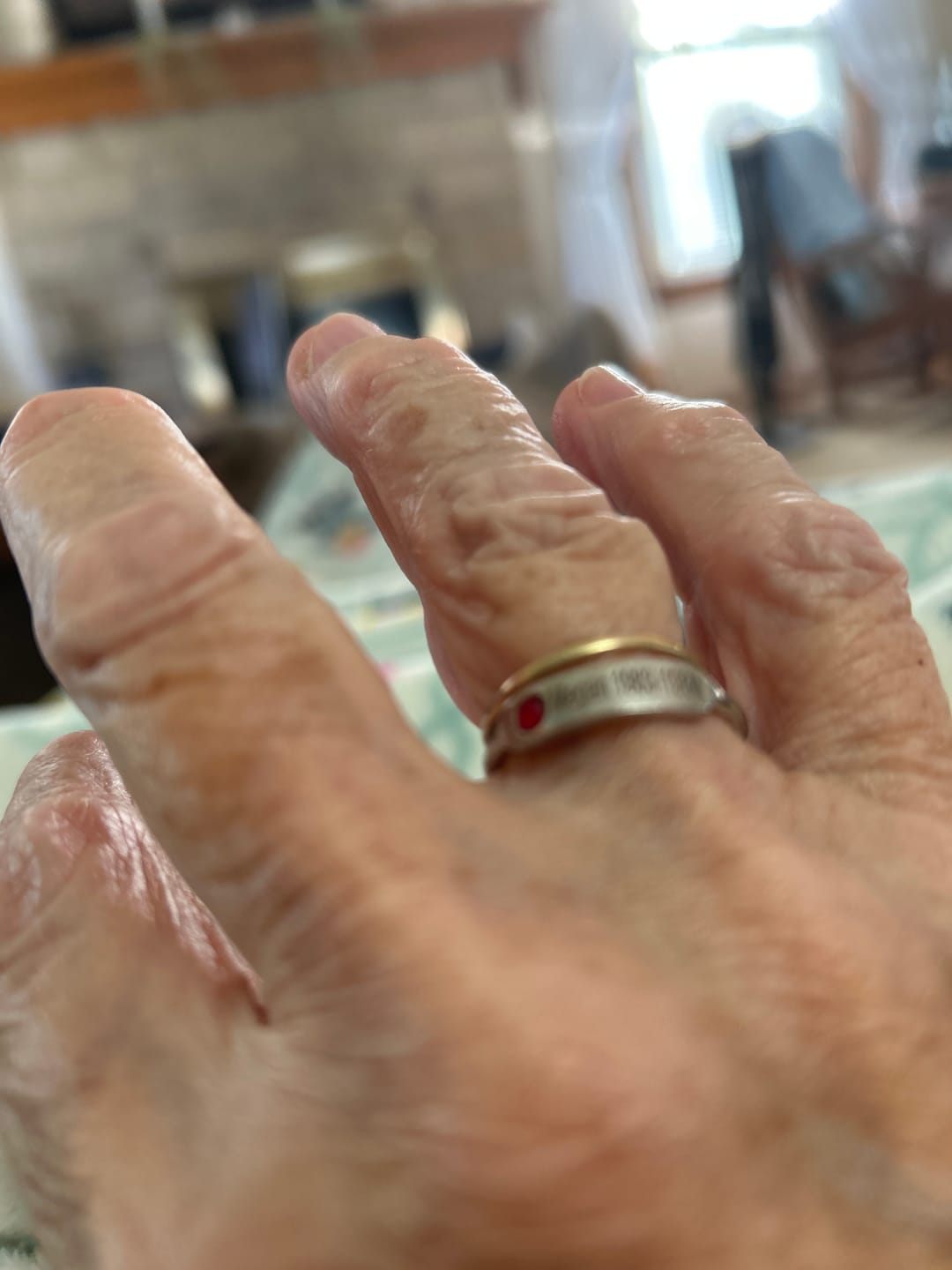 Customer photo review of For Memorial - Personalized Birthstone Name Memorial Ring
