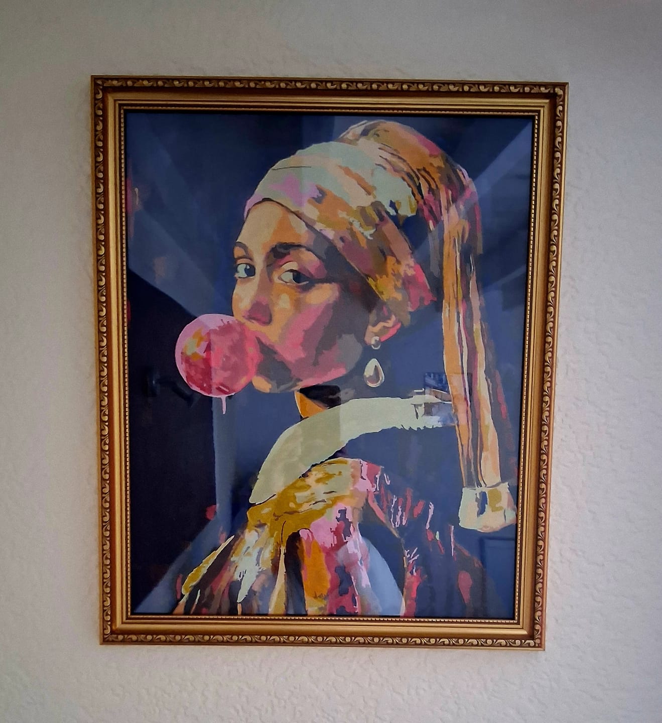 Customer photo review of Girl with a pearl earring Bubblegum | Paint by Numbers