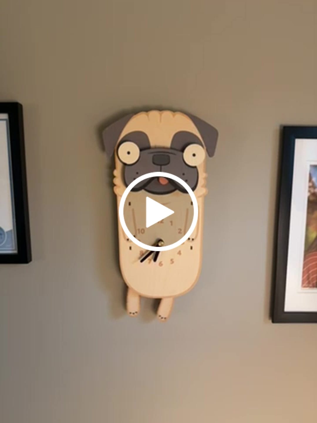 Customer video review of Penny the Pug Pendulum Clock