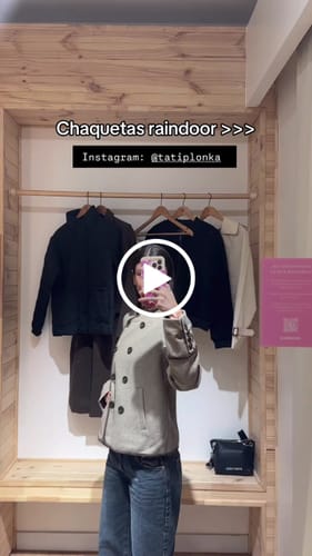 Customer video review of Chaqueta Cruzada Cuello Mao Beige
