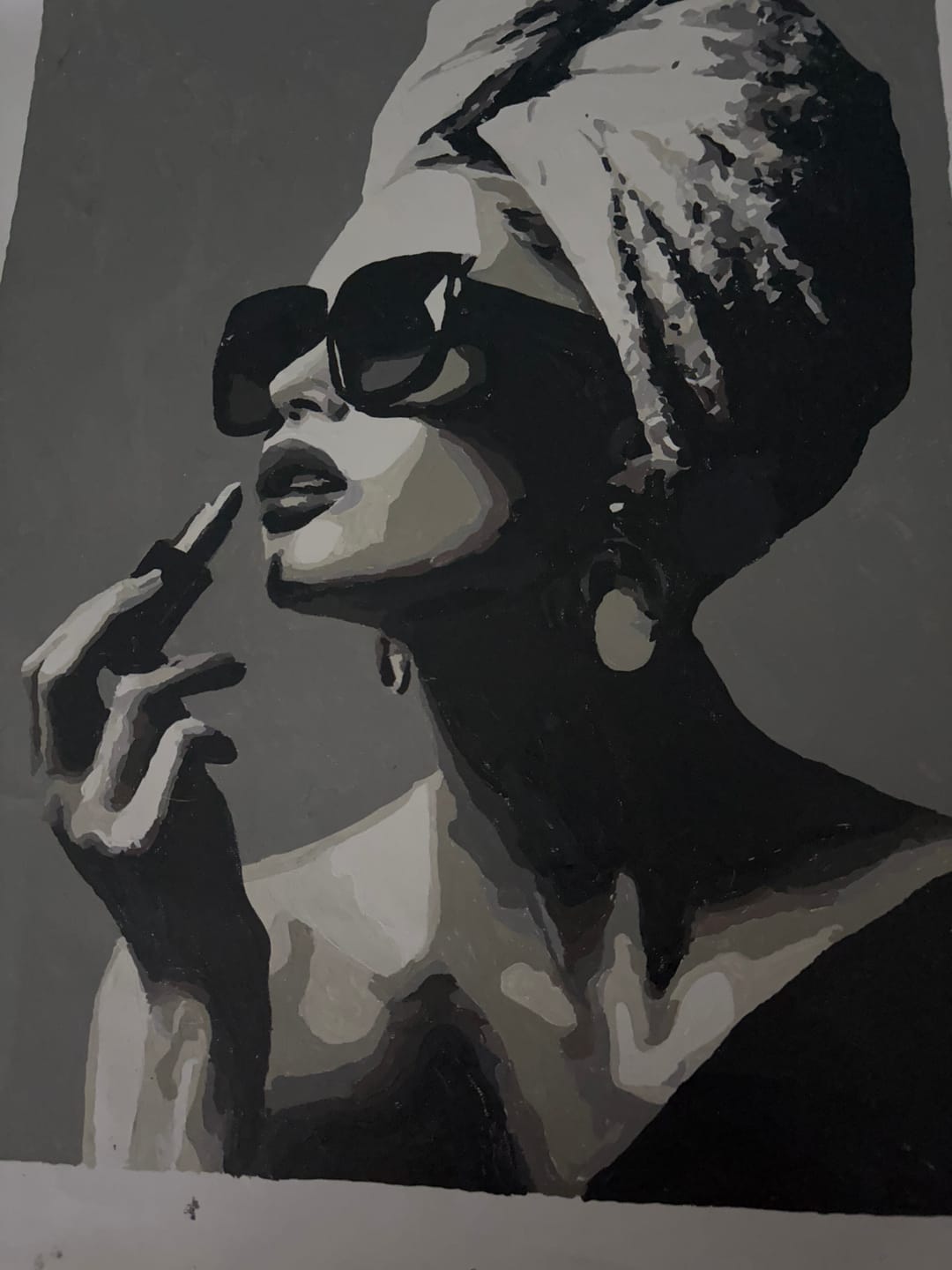 Customer photo review of Grayscaled fashion | Paint by Number