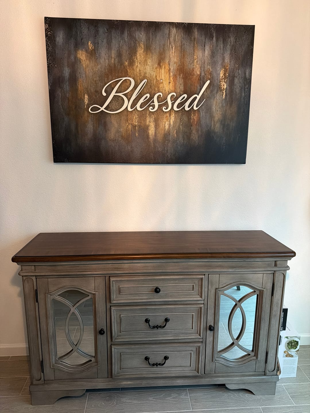 Customer photo review of Blessed Wall Art – Inspirational Quote Canvas for Living Room and Bedroom Decor