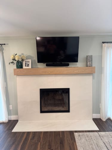 Customer photo review of Rainbow Fireplace Glass Doors | Custom Prefab Fit