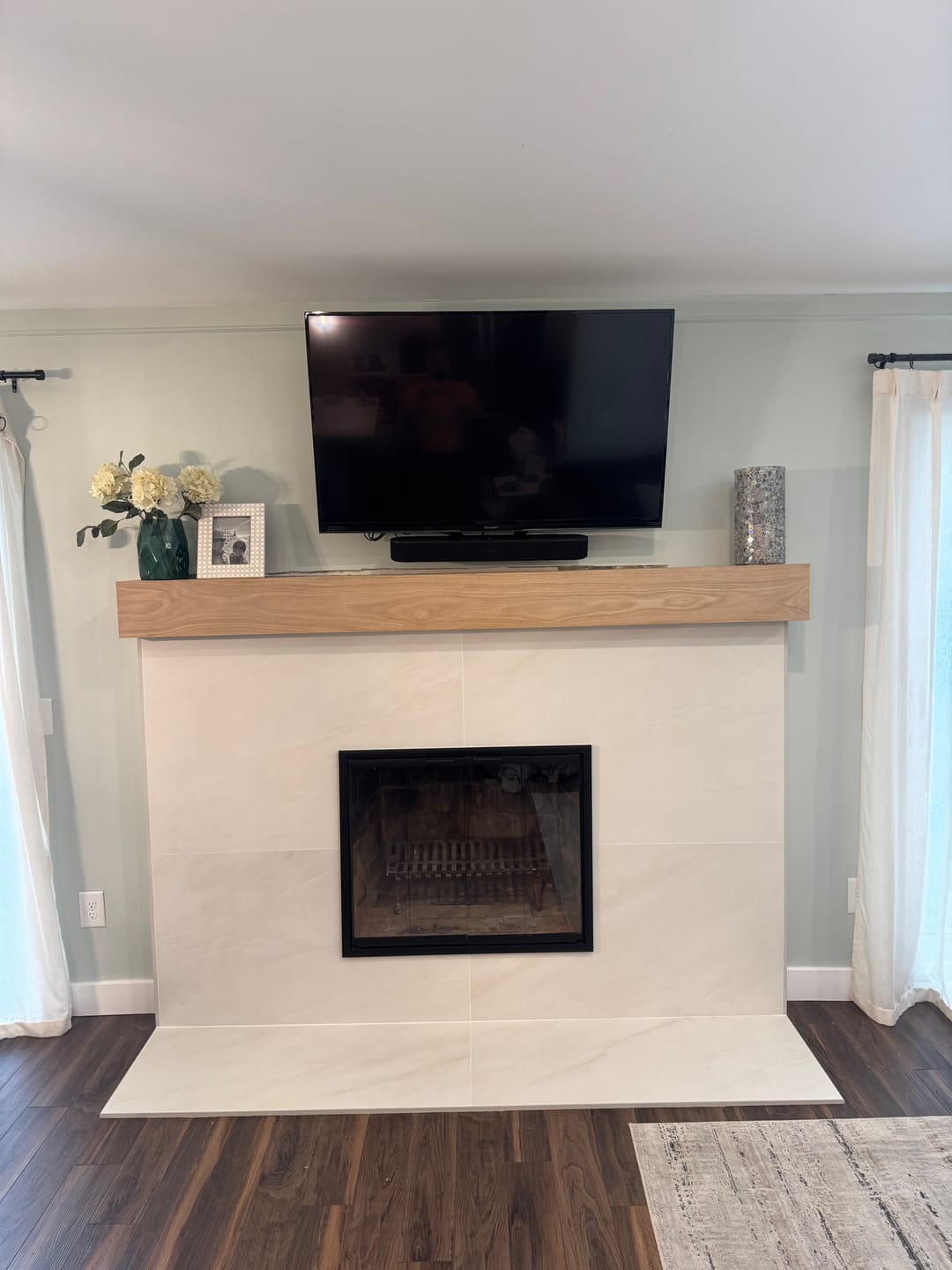 Customer photo review of Rainbow Fireplace Glass Doors | Custom Prefab Fit