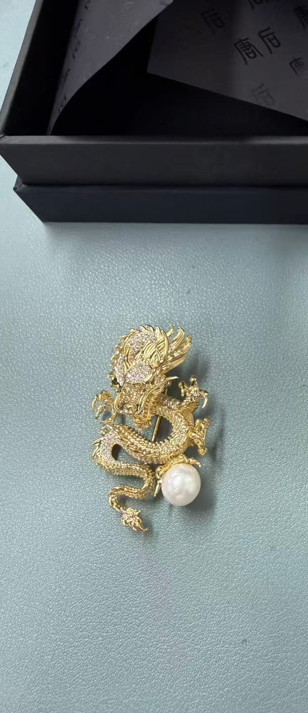 Customer photo review of Sovereign Dragon Brooch