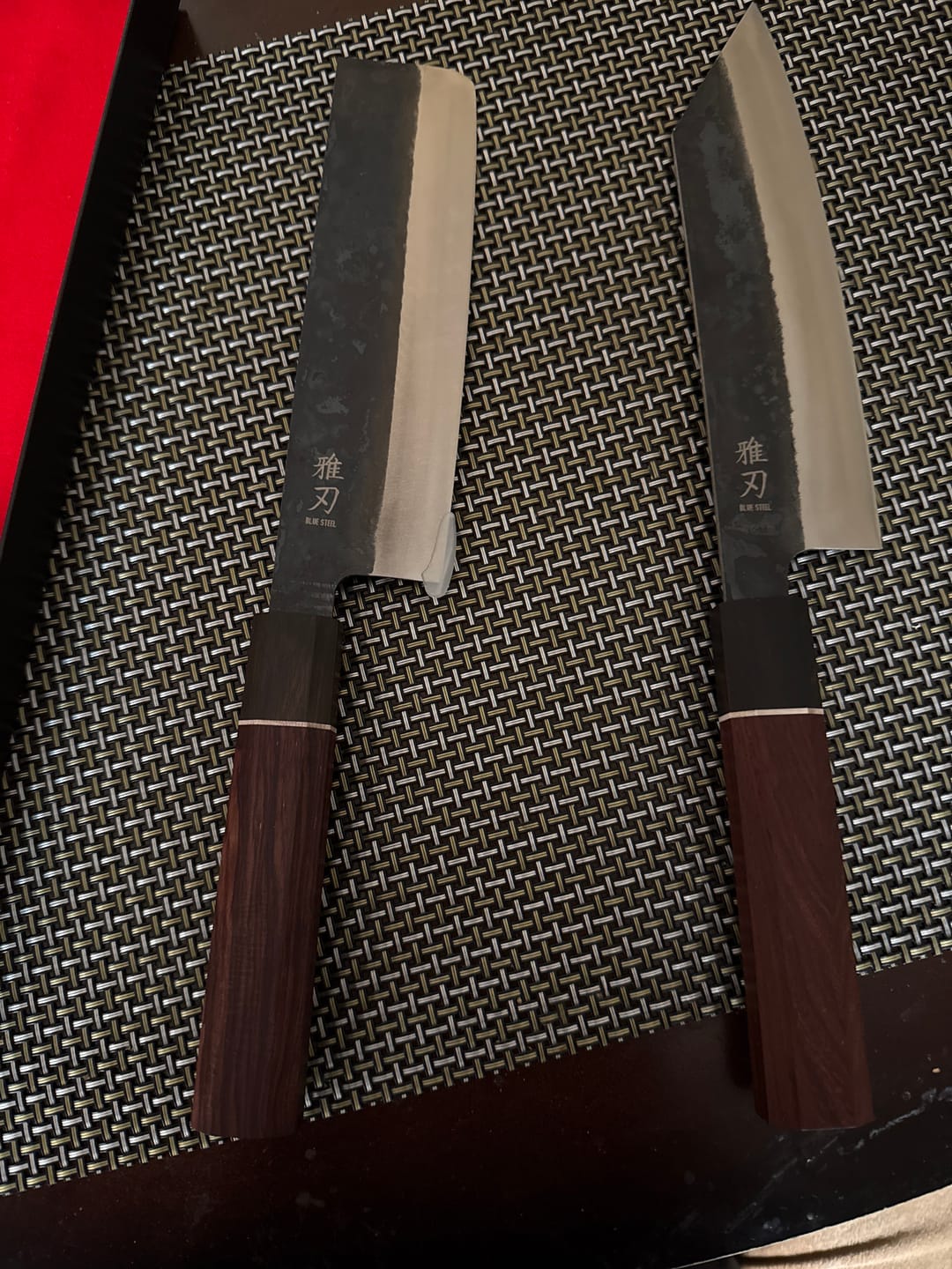Customer photo review of Essential 2-Piece Knife Set - Red Ebony Series (Bunka + Nakiri)