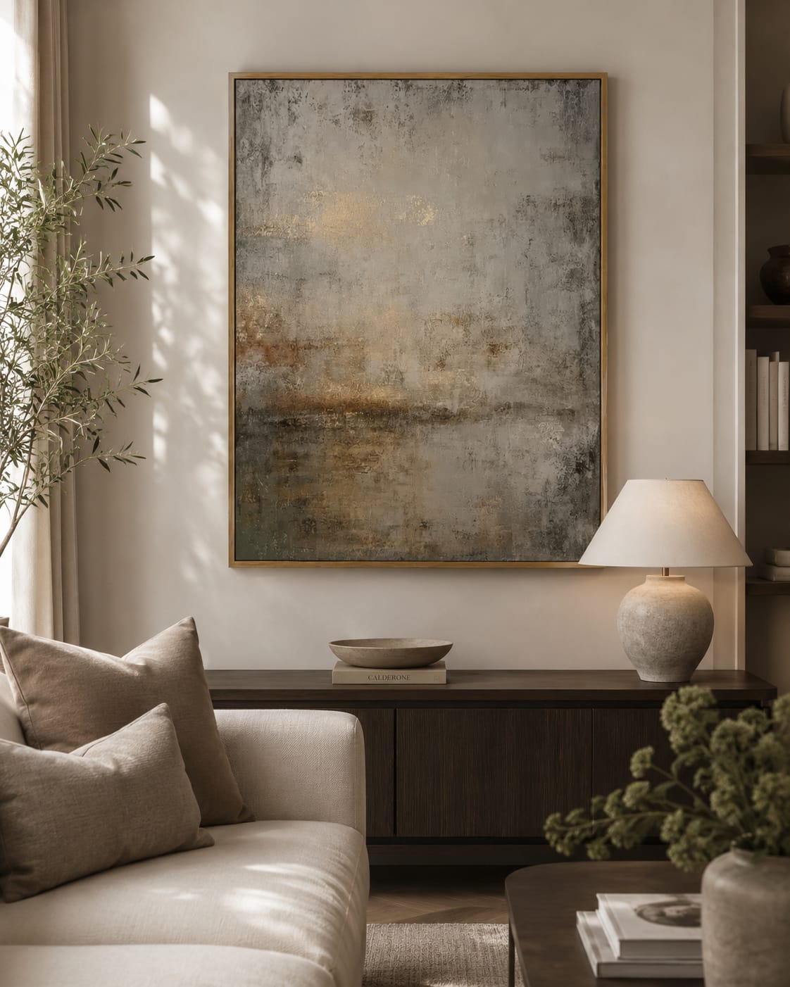 Customer photo review of Gold Leaf Misty Abstract Painting