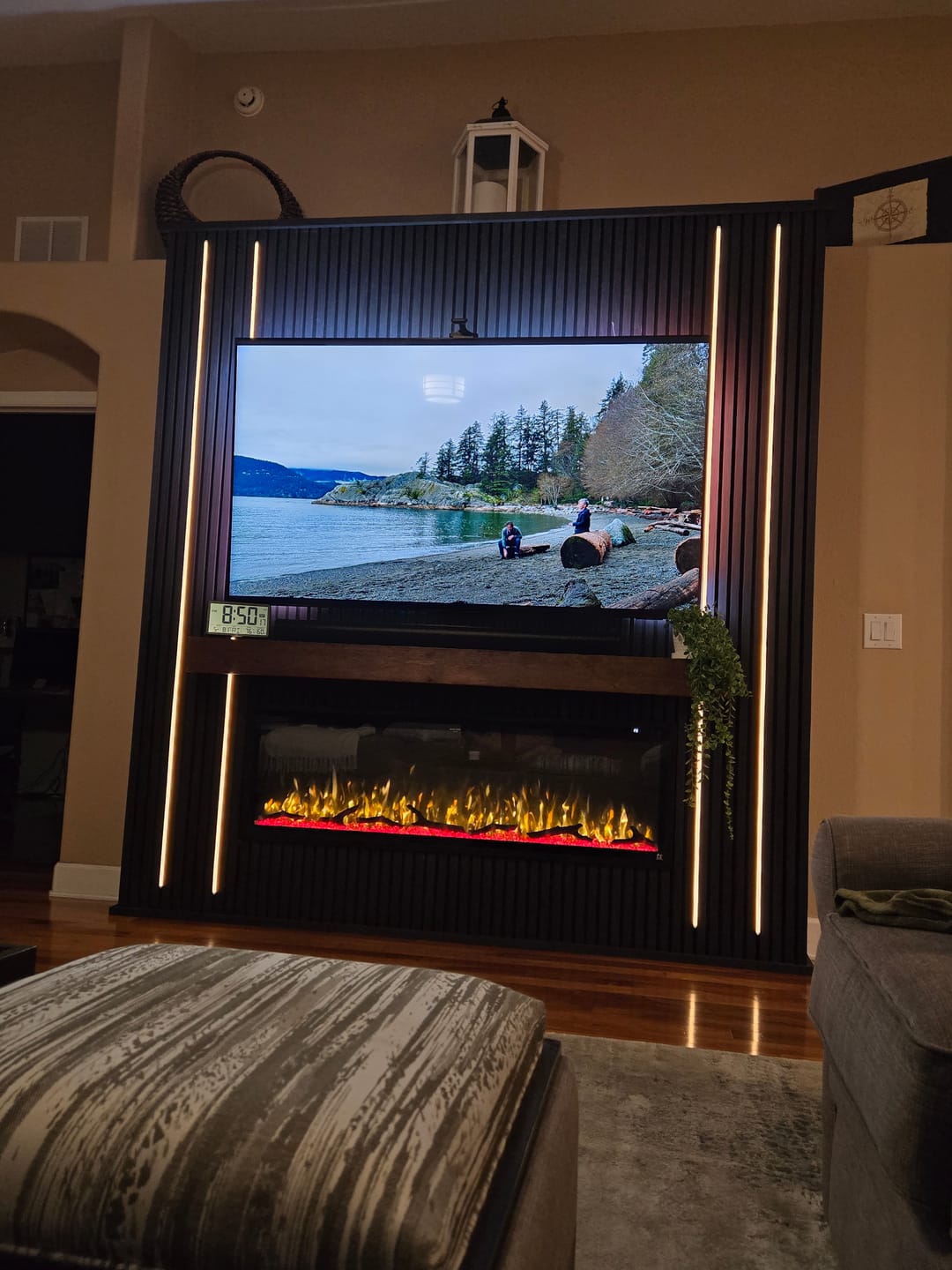 Customer photo review of AFD Luxury Black Oak Acoustic Slat Panel 108.25" Sample